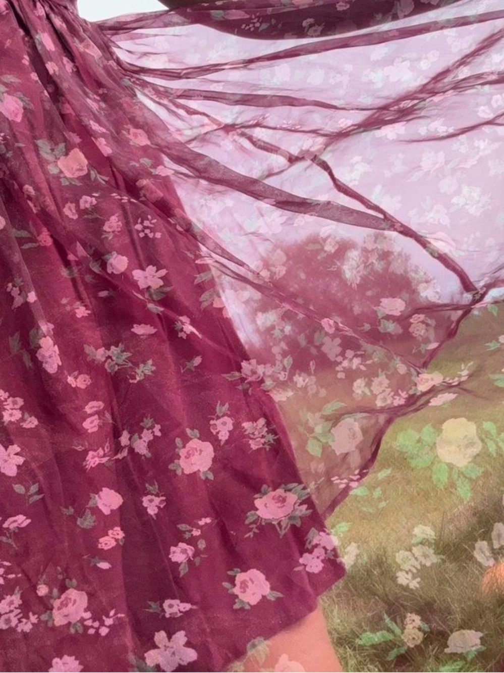 Altar'd State Plum Floral Puff-Sleeve Mini Dress